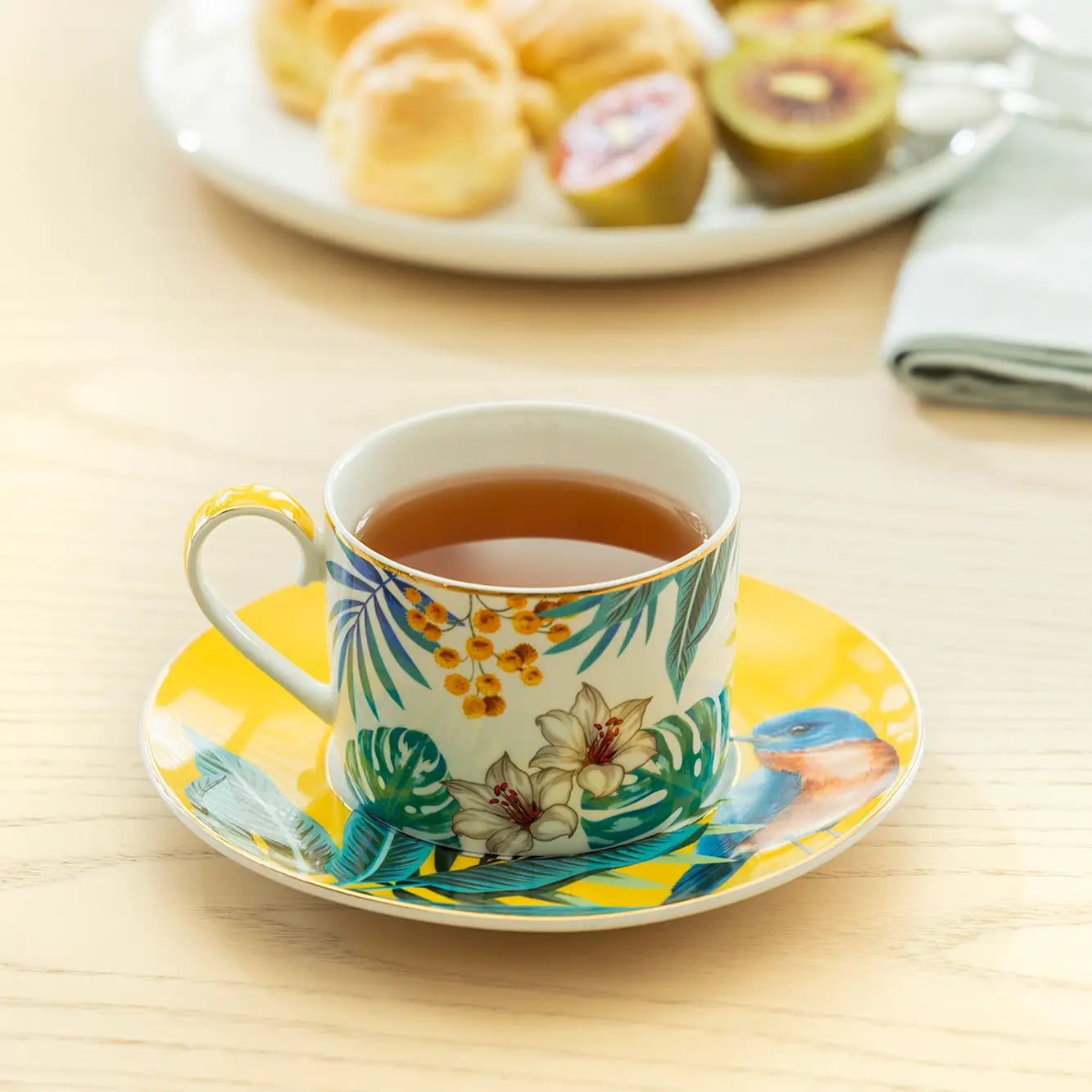 Tropical Bird 8oz Fine Porcelain Cup and Saucer