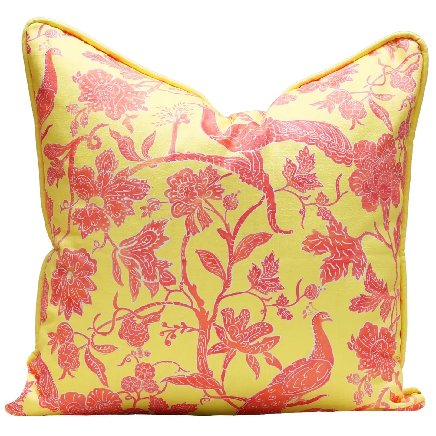 Peacock Batik Throw Pillow