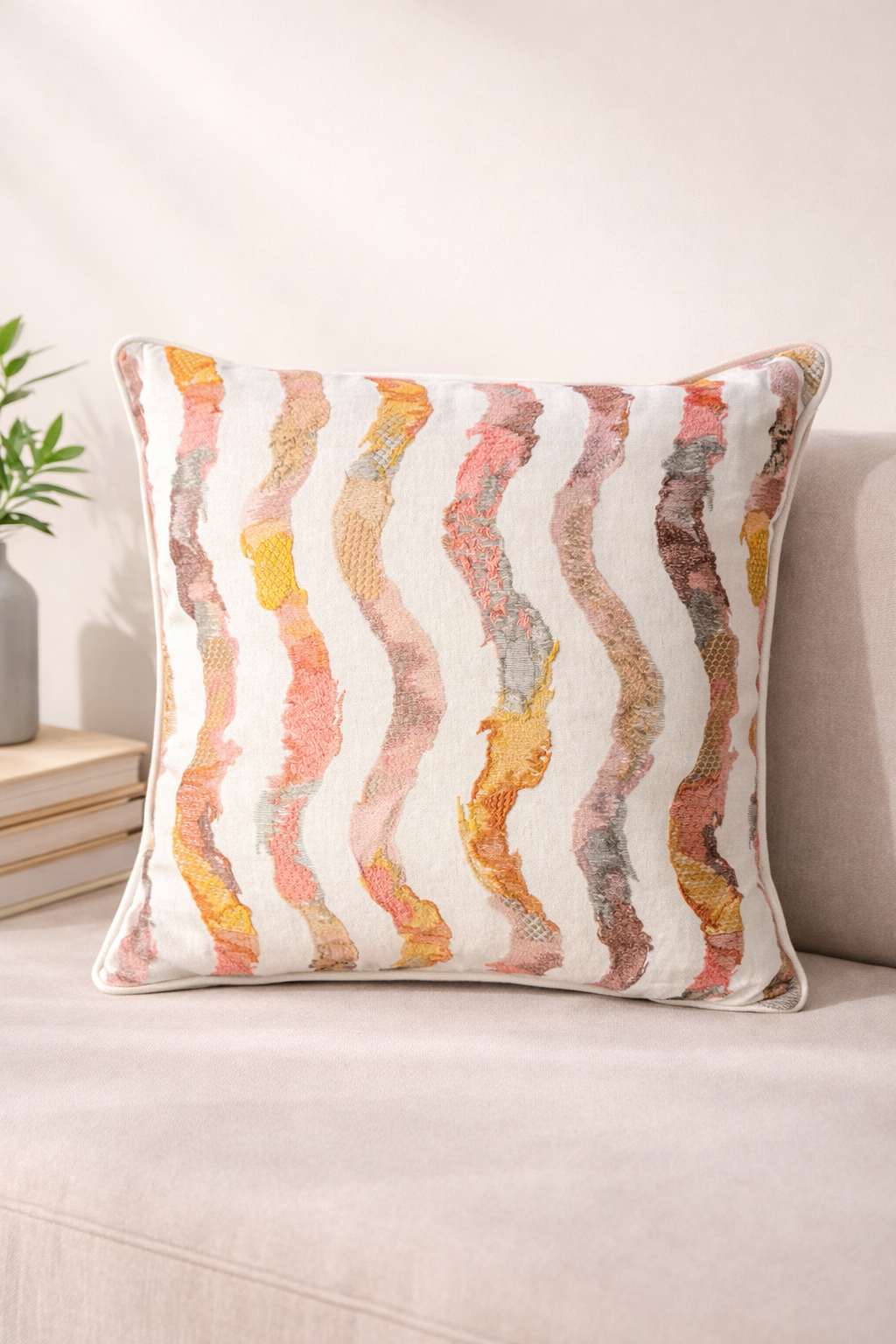 Luma Embroidered Stripe Pillow