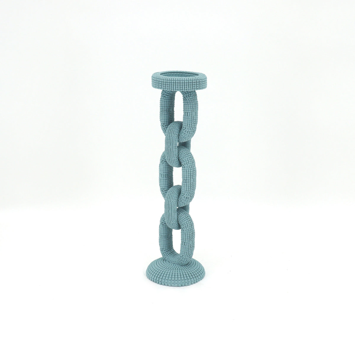 Large Blue Bead Candle Holder