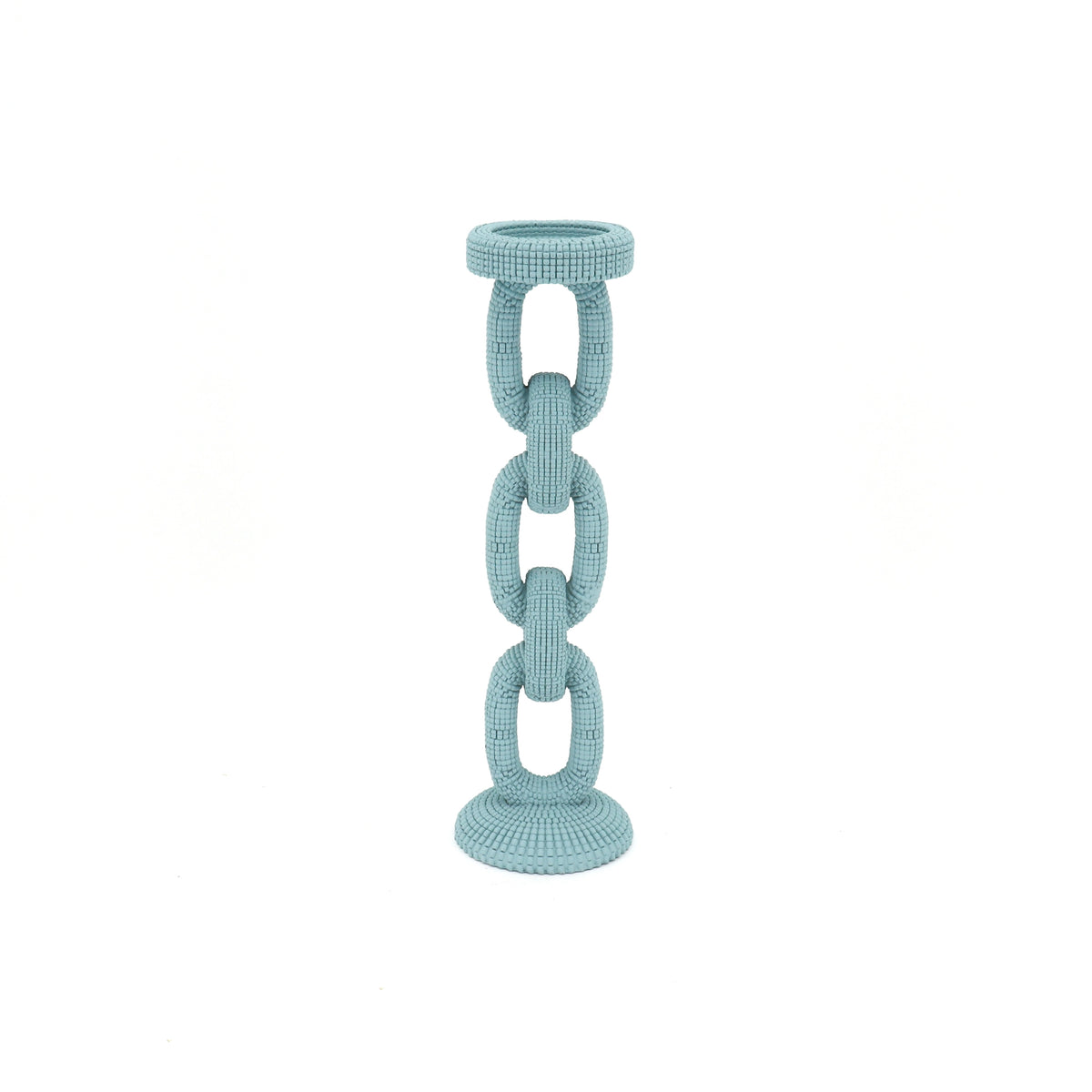 Large Blue Bead Candle Holder