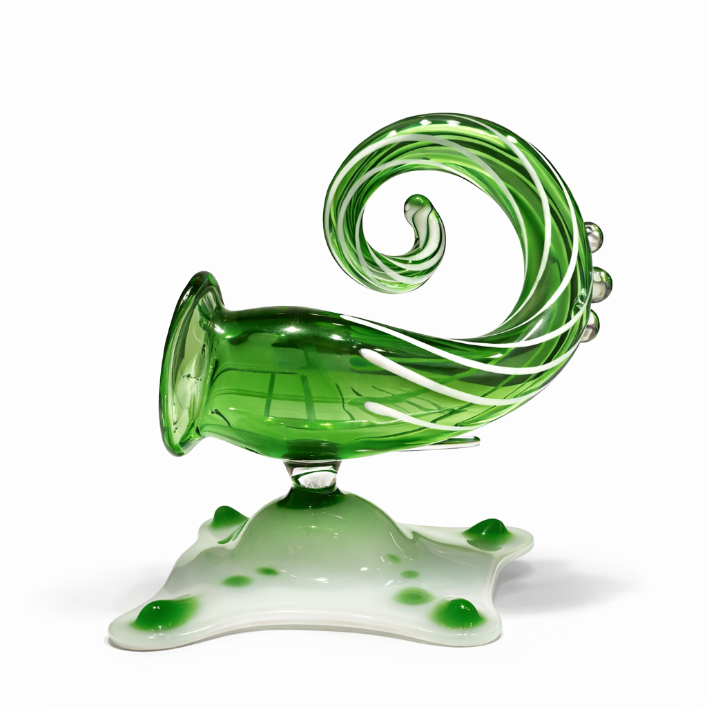 Dot Dot Bud Wall Vases - Glamping White Base with Green Swirly Body