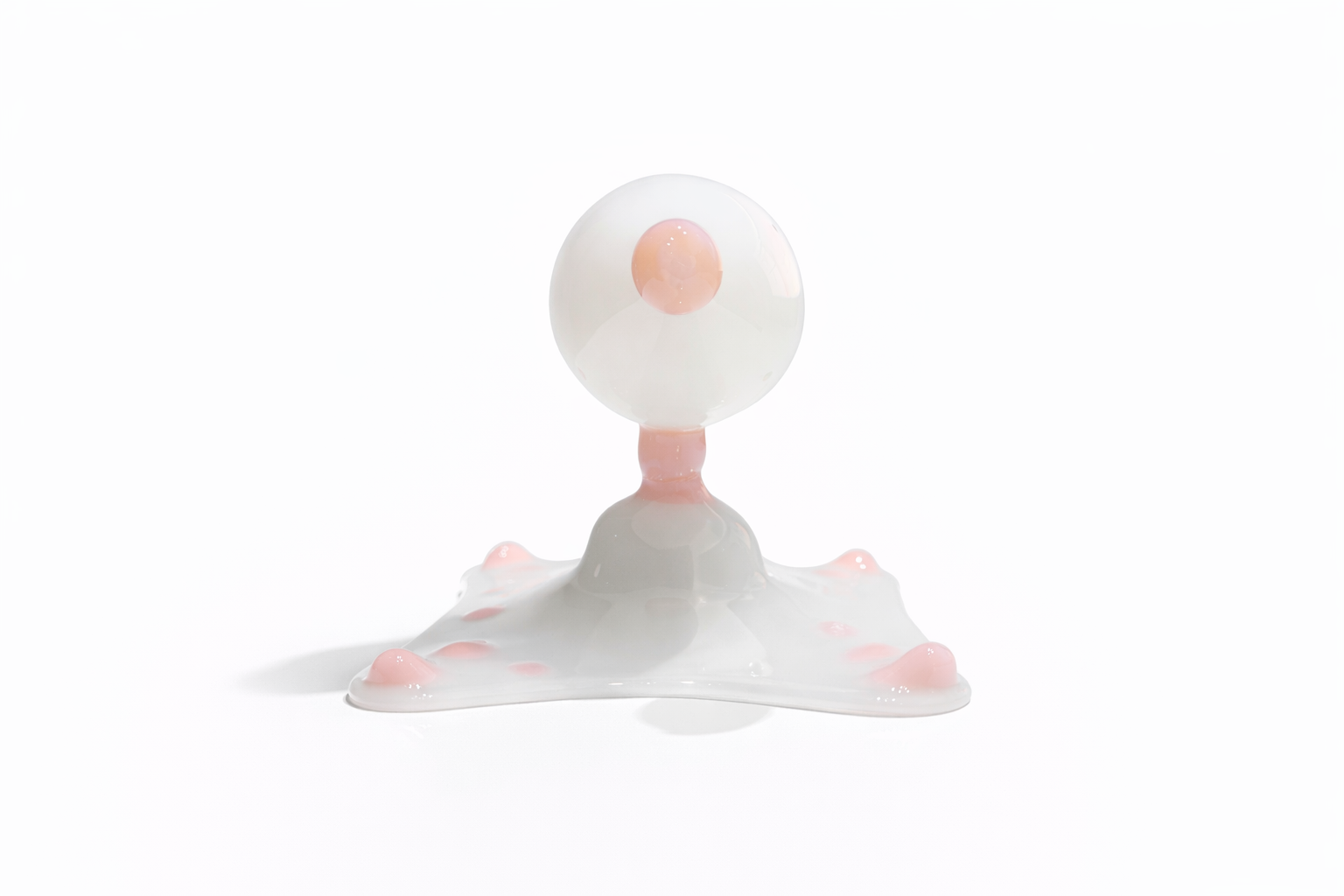 Dot Dot Bud Wall Vase - Chromatique White with Pink Dots