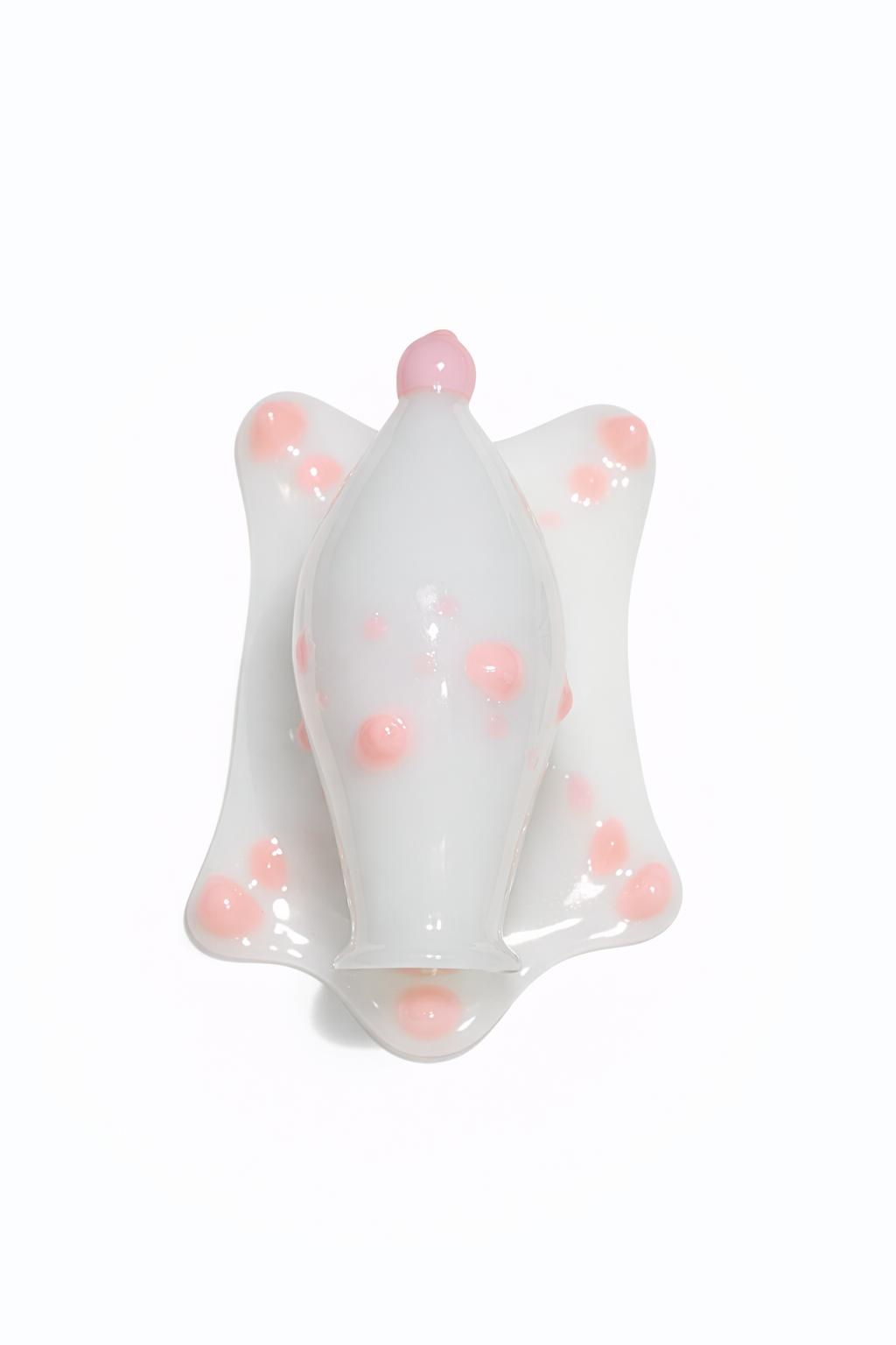 Dot Dot Bud Wall Vase - Chromatique White with Pink Dots