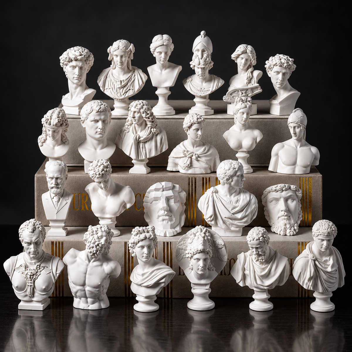 Miniature Greek Busts - Intricately Carved