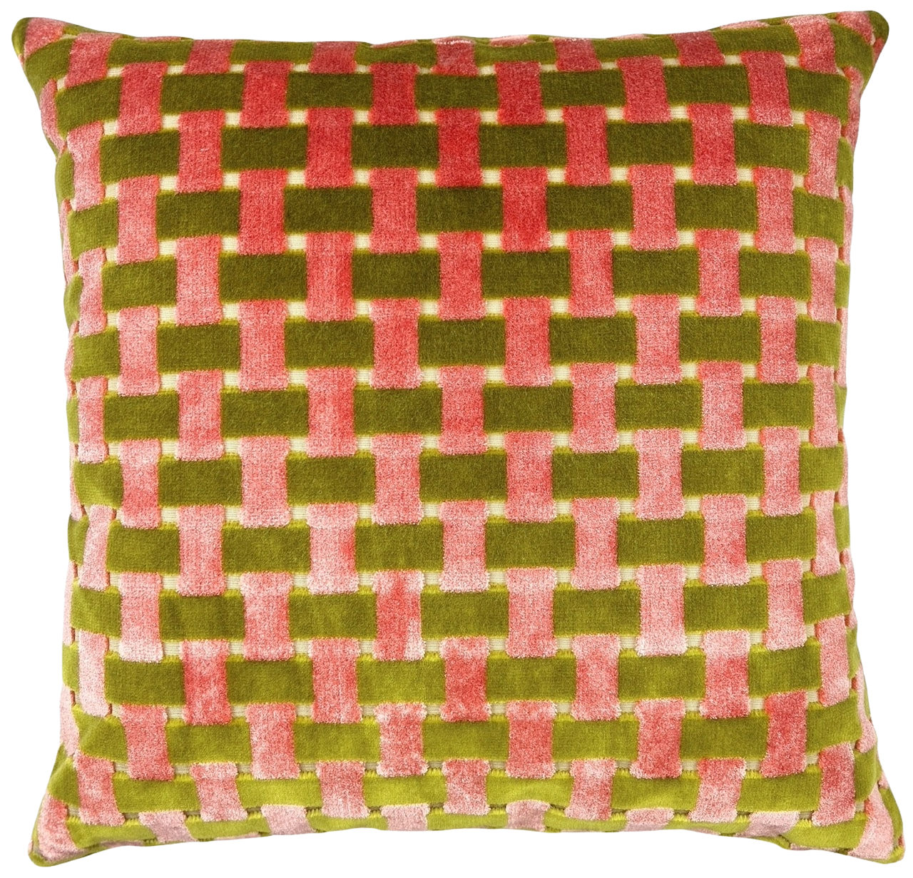Block Tide Throw Pillow Coral/Lime