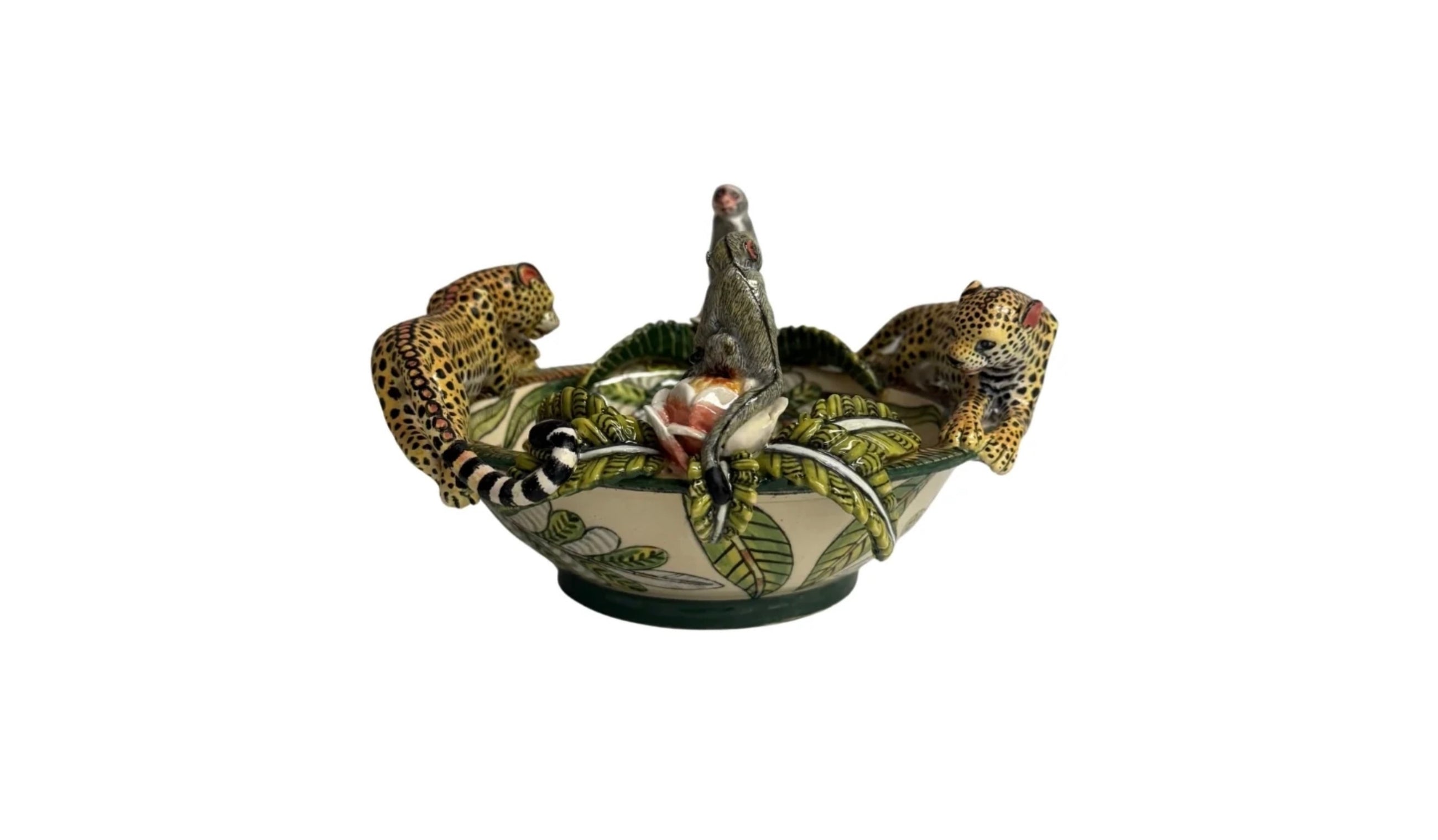 Ardmore Ceramic Art - Cheetah & Monkey Bowl