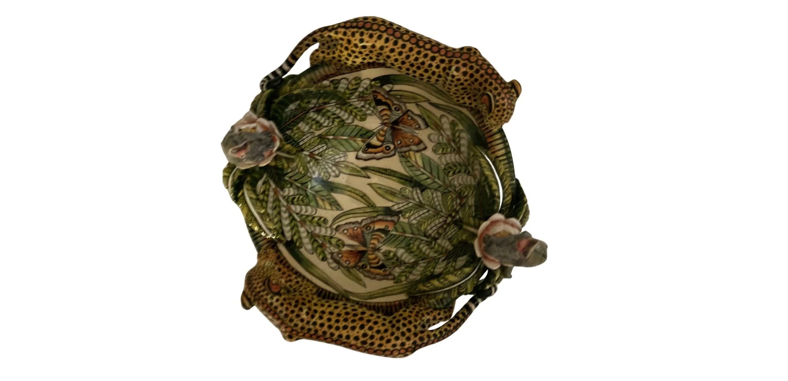 Ardmore Ceramic Art - Cheetah & Monkey Bowl
