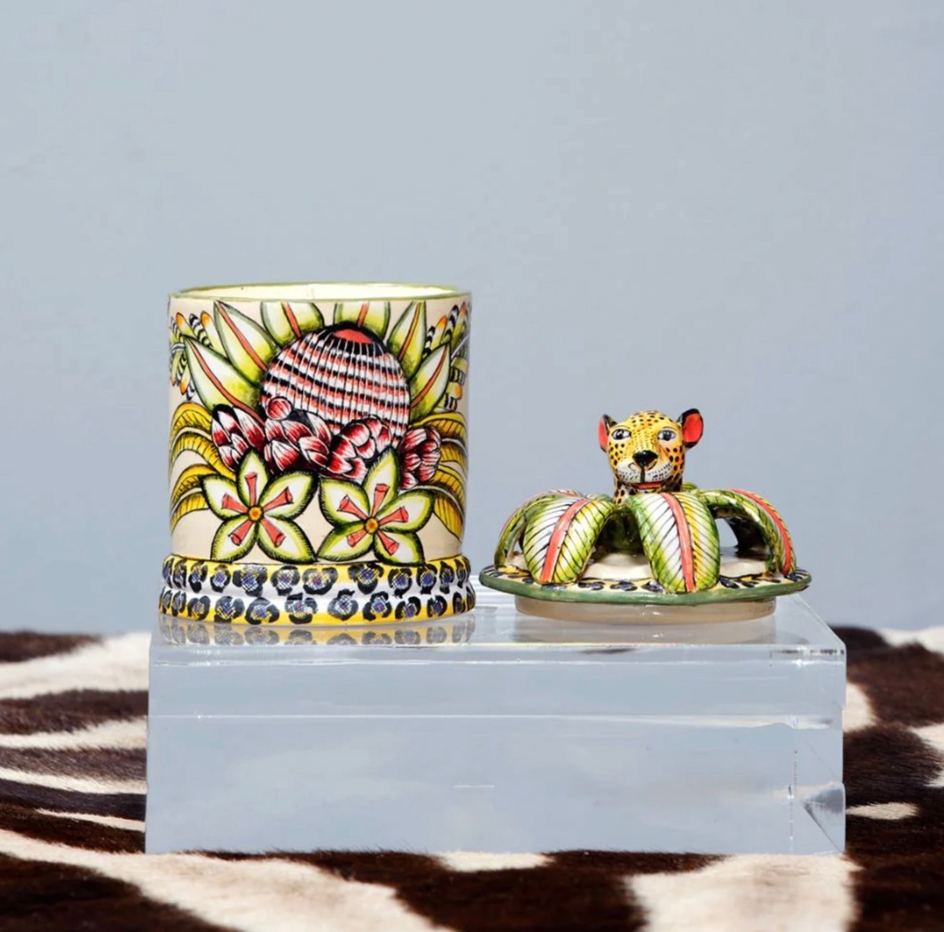 Ardmore Ceramic Art - Leopard Spirit Candle