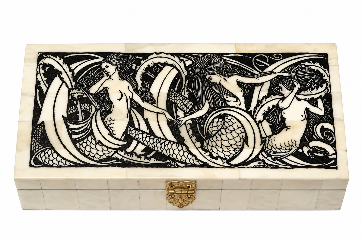 Mermaid, Bone Inlay Box