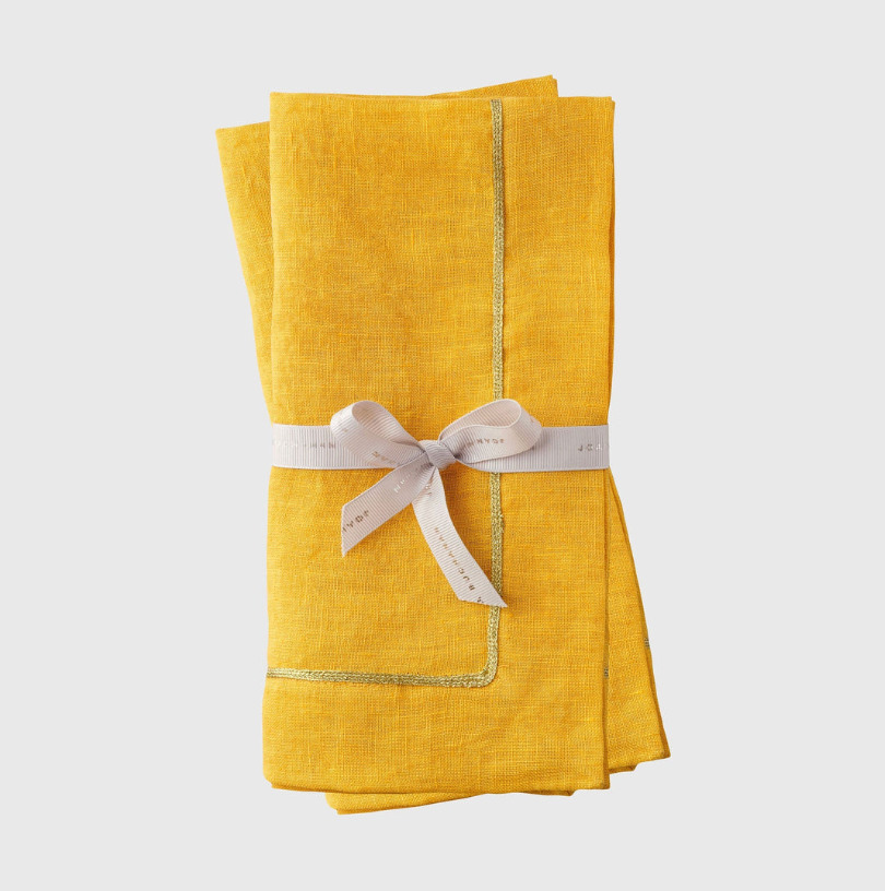Linen Dinner Napkins Yellow