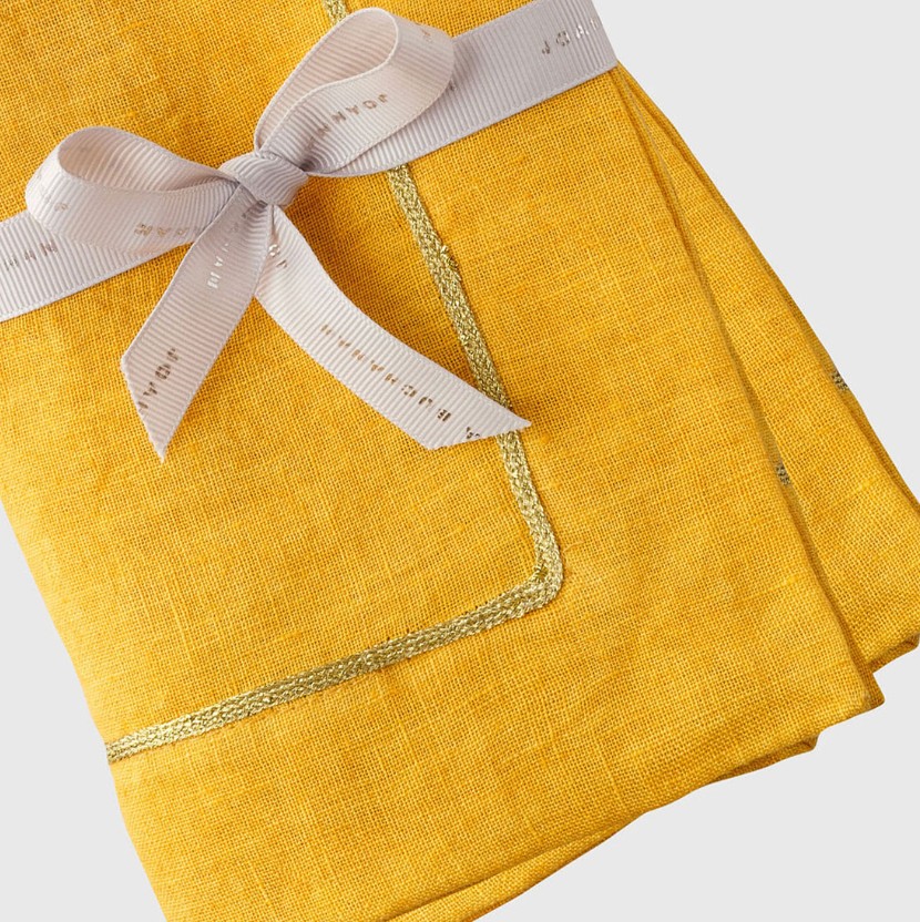 Linen Dinner Napkins Yellow