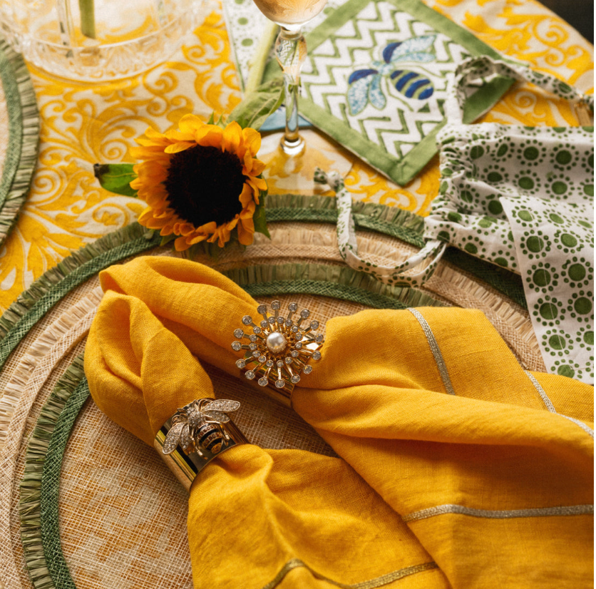 Linen Dinner Napkins Yellow
