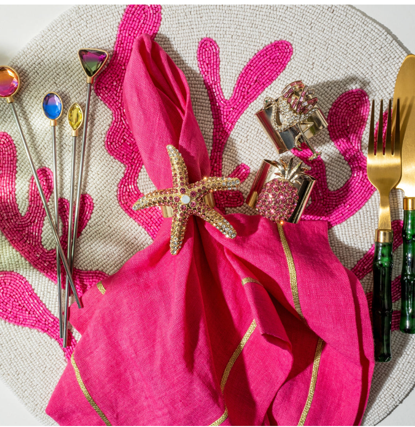 Linen Dinner Napkins Pink