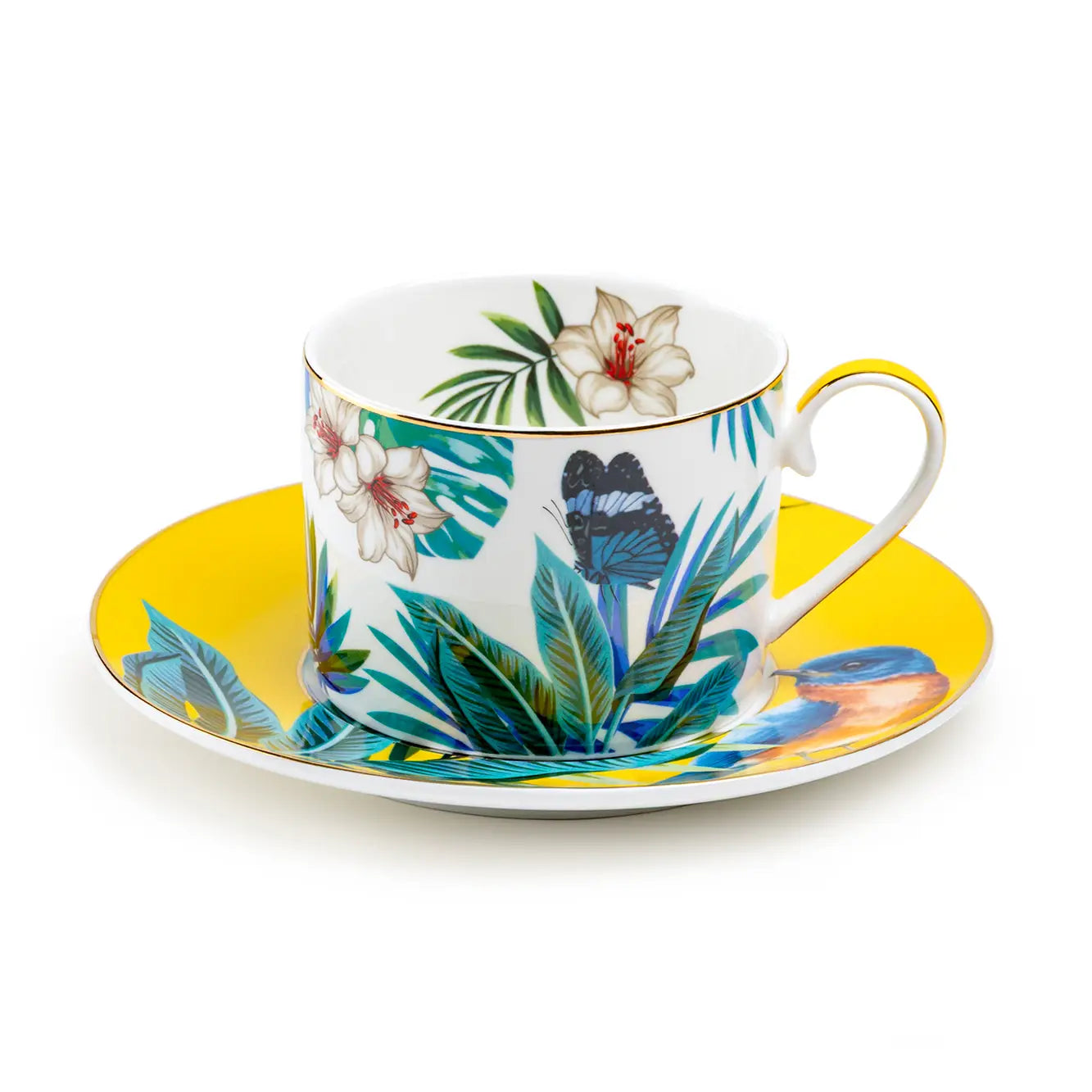Tropical Bird 8oz Fine Porcelain Cup and Saucer