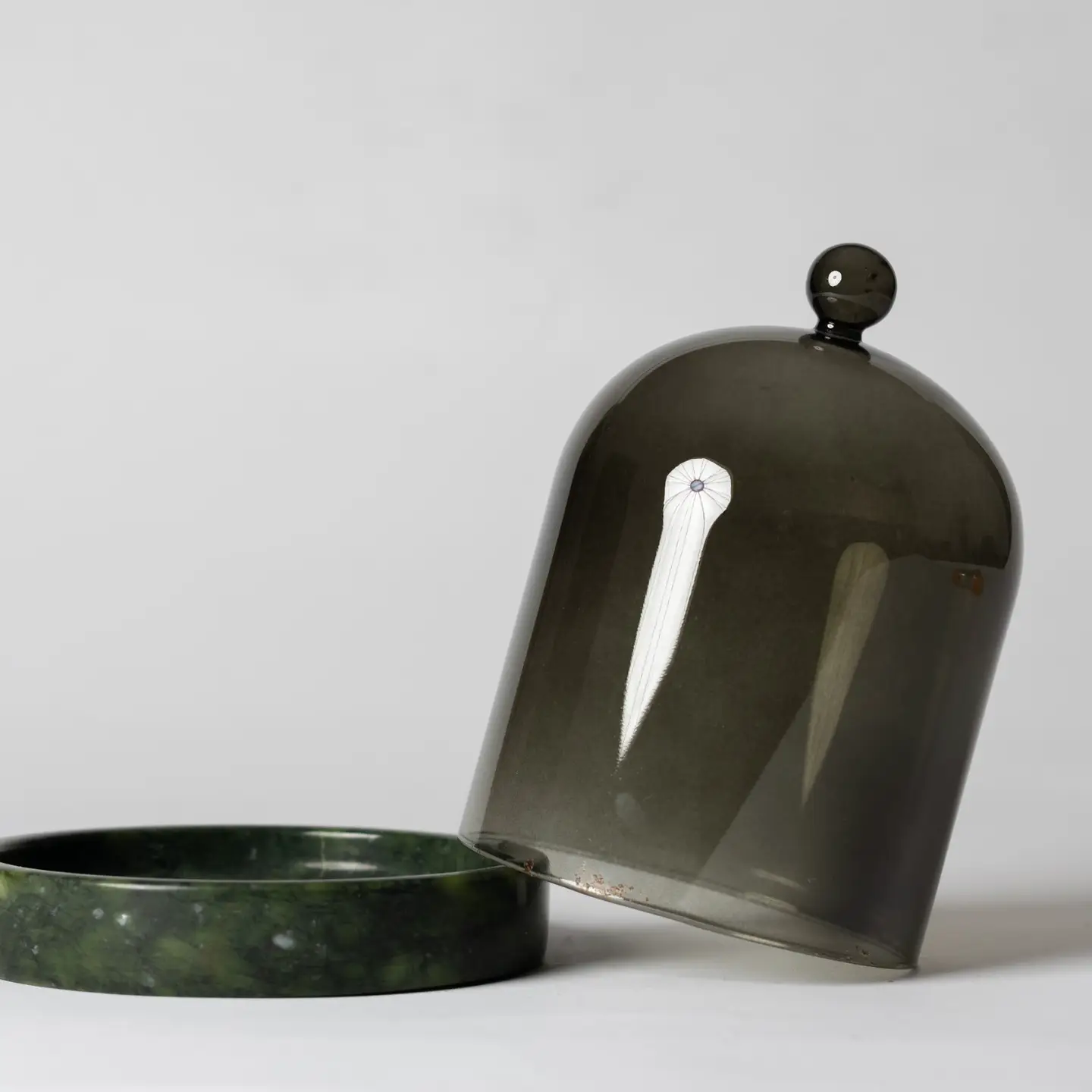 Moss Cloche & Stone Candle