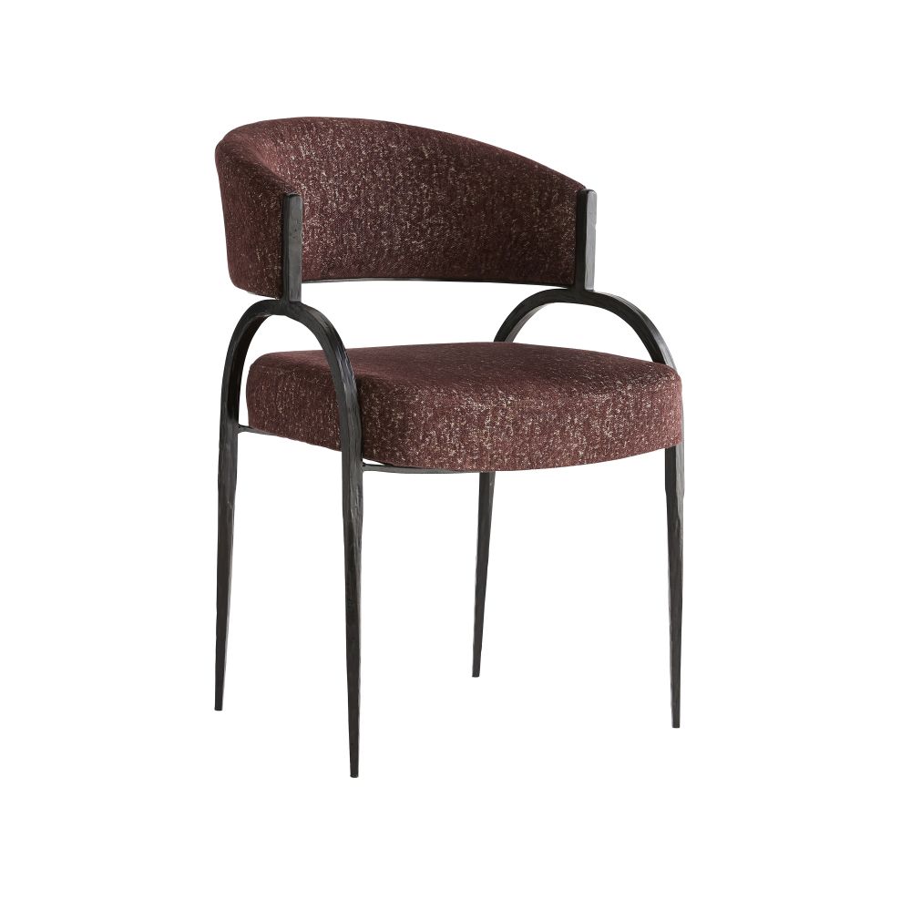 Iron & Velvet-Effect Chair