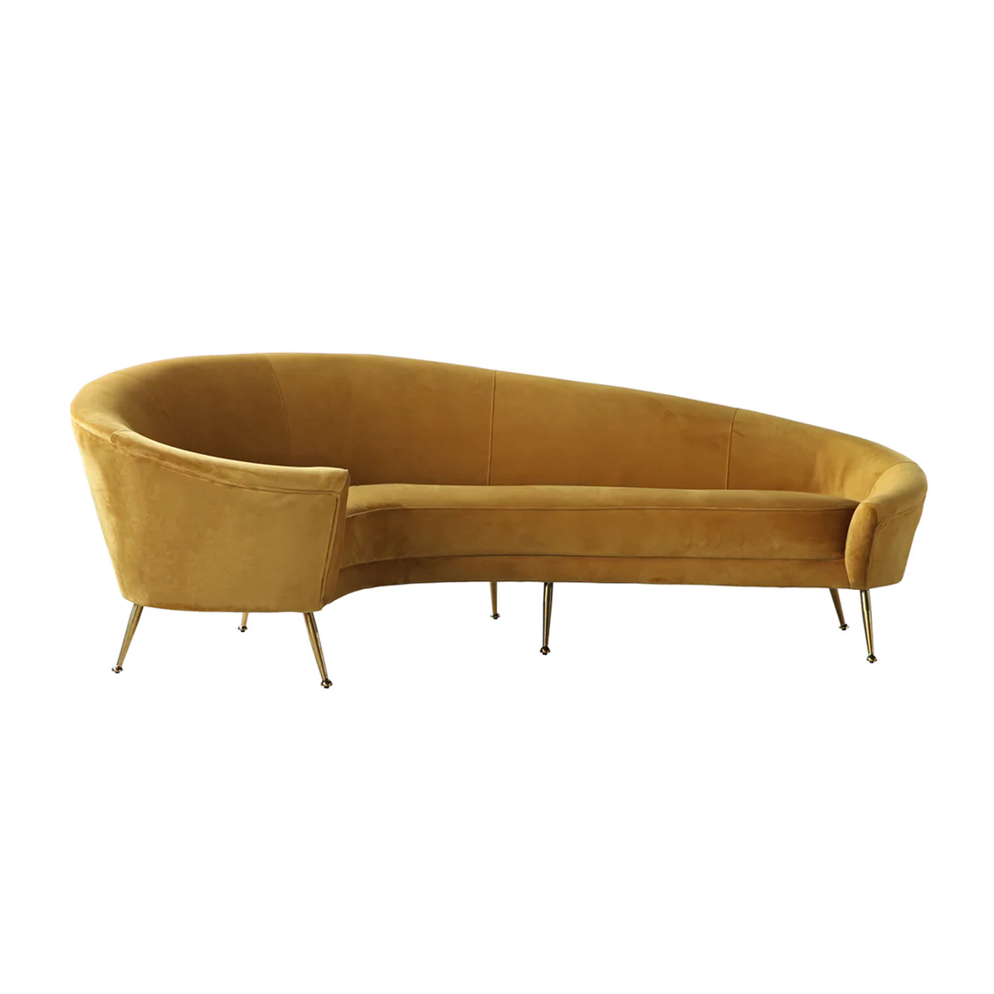 Golden Curve Velvet Sofa
