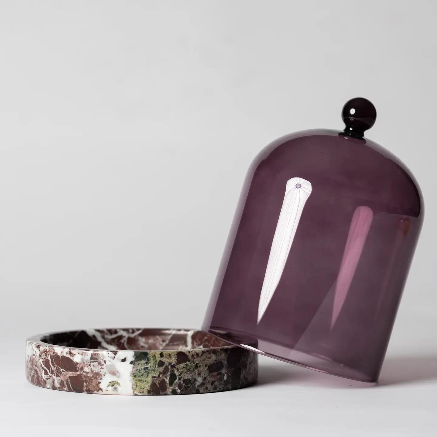 Violet Cloche & Stone Candle