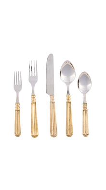 5 Piece Silverware Set - Tuscan Brass