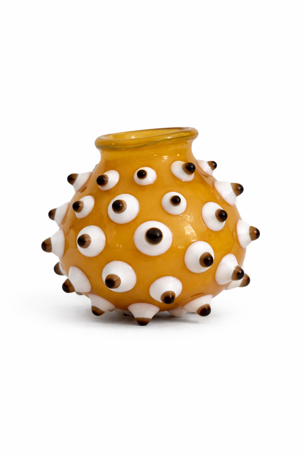 Dot Dot Bud Vase -Rockstar Caramel with White/Black Dots
