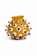 Dot Dot Bud Vase -Rockstar Caramel with White/Black Dots