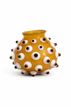 Dot Dot Bud Vase -Rockstar Caramel with White/Black Dots