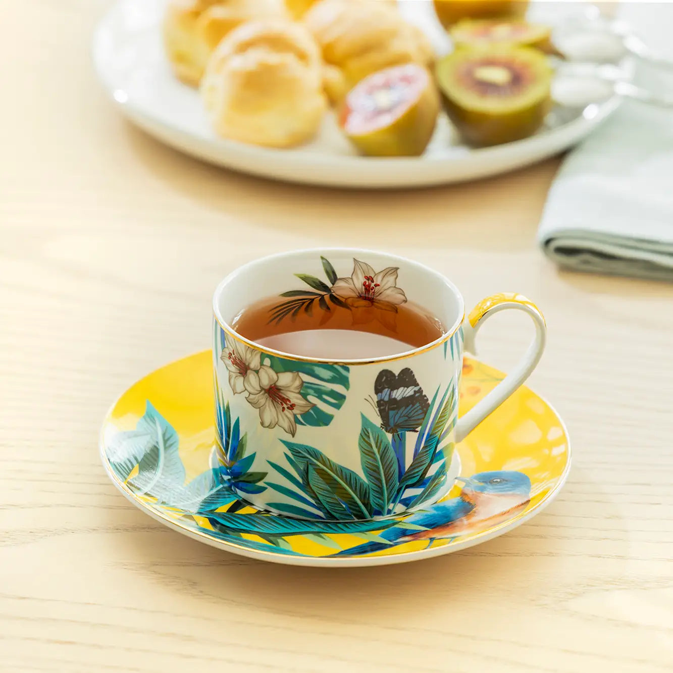 Tropical Bird 8oz Fine Porcelain Cup and Saucer