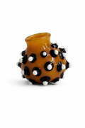 Dot Dot Bud Vase -Rockstar Clear Caramel with Black/White Dots