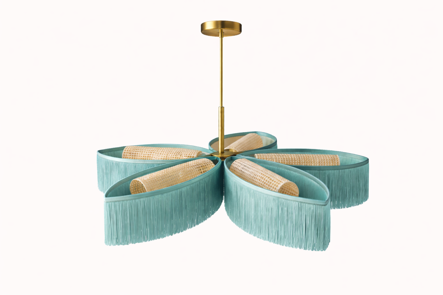 The Palmette Fringe Chandelier- Customizable Turquoise