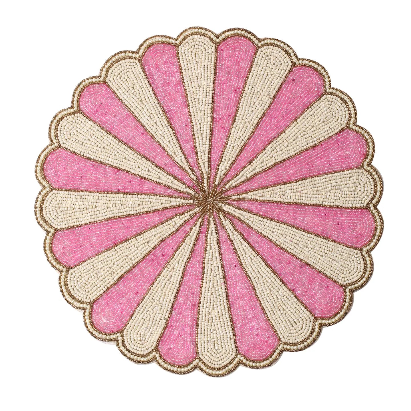 Pink Floral Beaded Placemat
