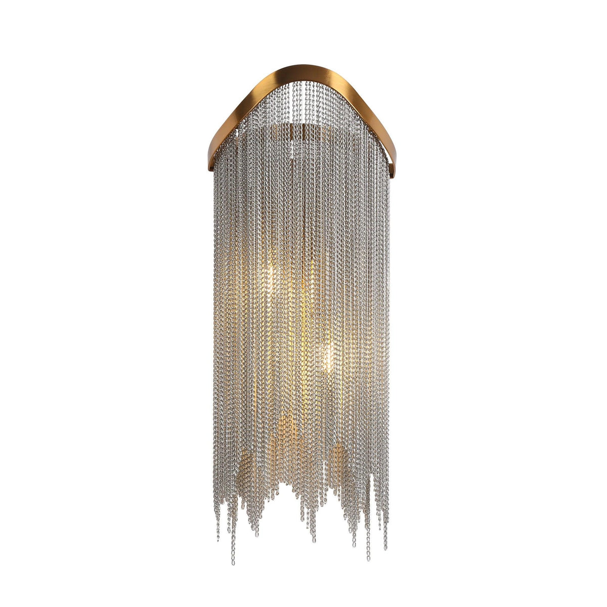 2-Light Brass Wall Sconce