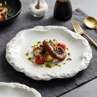 Ceramic Dinner Plates with Textured Rim, Set of 2