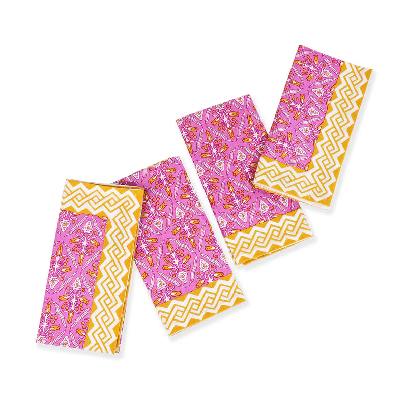 Orchid Luxe Block Print Cotton Napkins