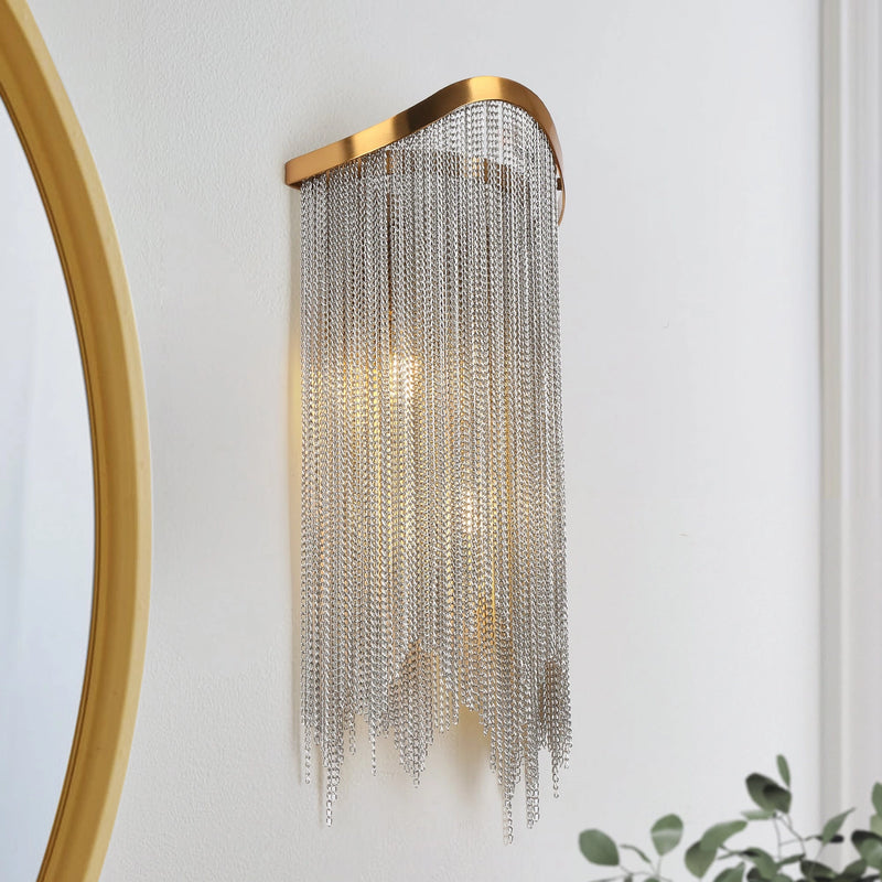 2-Light Brass Wall Sconce