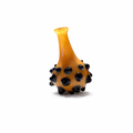 Dot Dot Bud Vase -Rockstar Caramel with Blue Dots 2