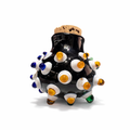 Dot Dot Bud Vase -Rockstar Black with White/Rainbow Dots