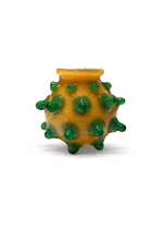 Dot Dot Bud Vase -Rockstar Caramel with Green Dots 