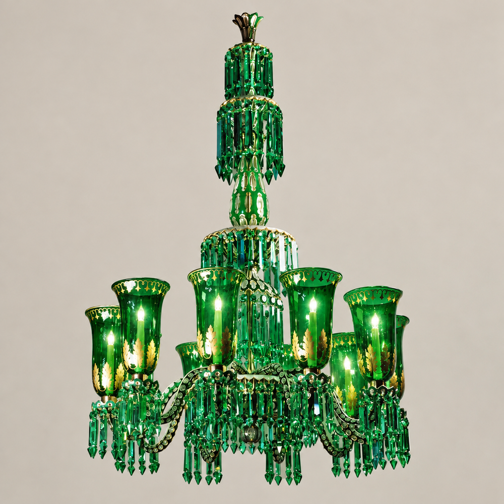 Enameled Emerald Chandelier