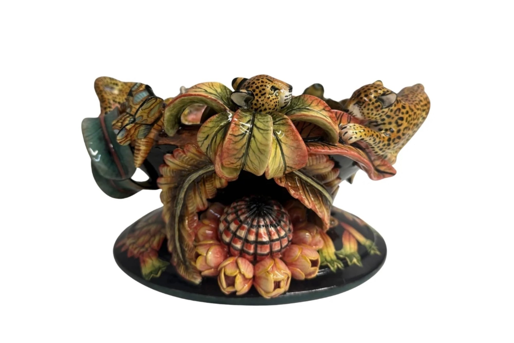 Ardmore Ceramic Art - Leopard and Butterfly Bowl