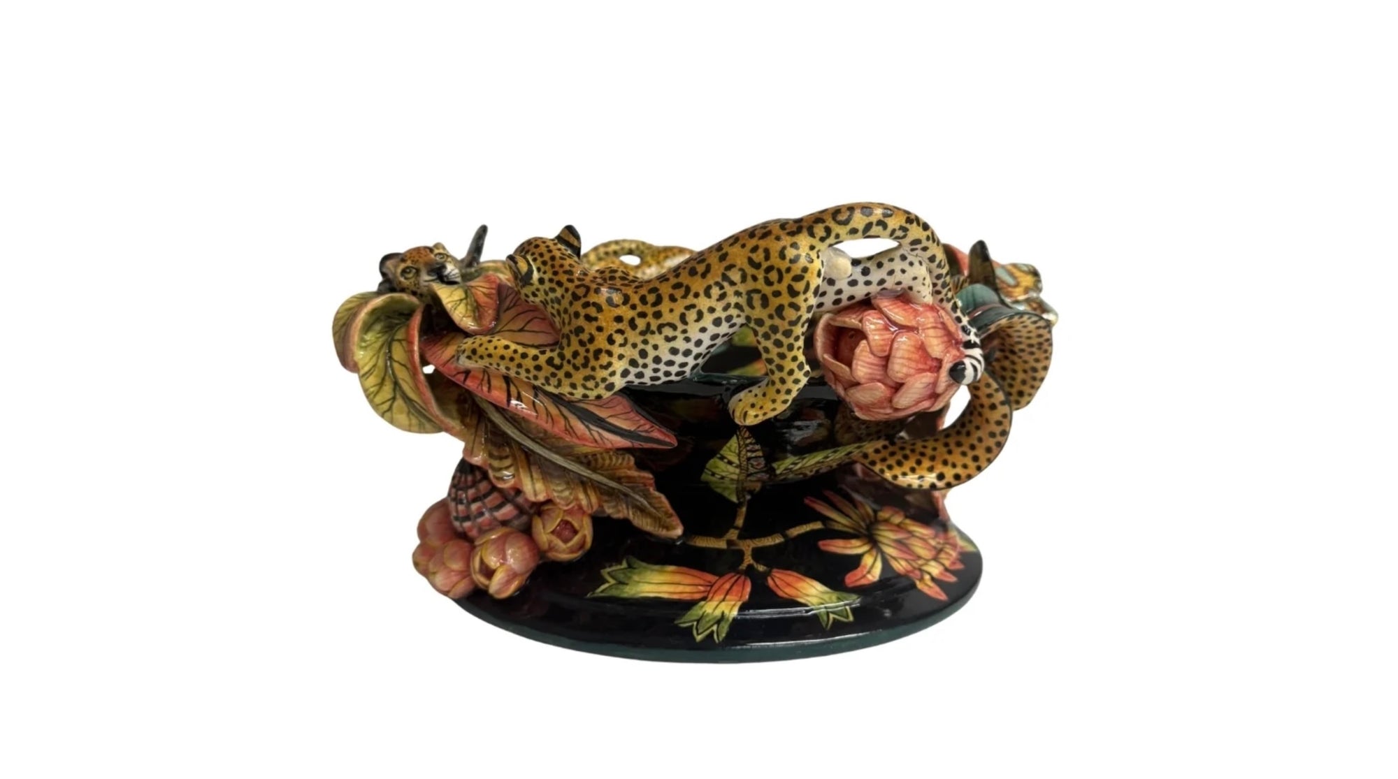Ardmore Ceramic Art - Leopard and Butterfly Bowl