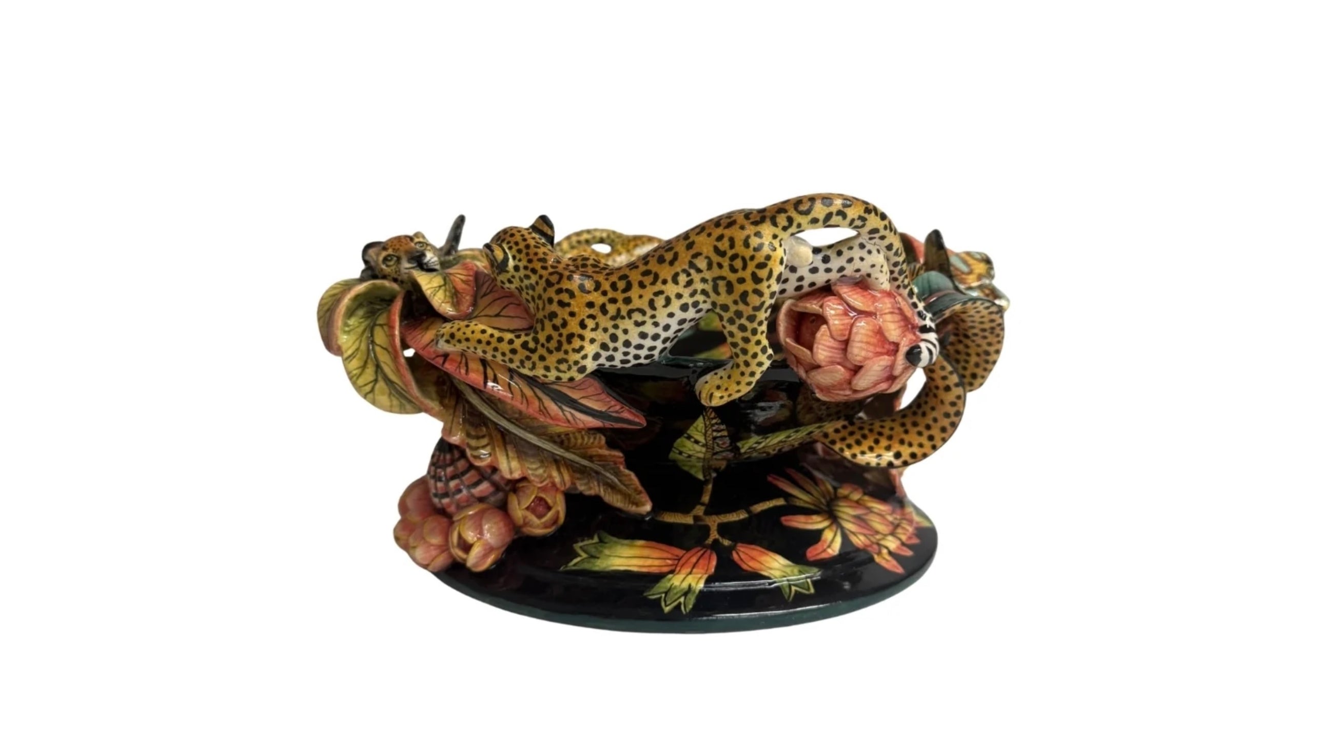 Ardmore Ceramic Art - Leopard and Butterfly Bowl