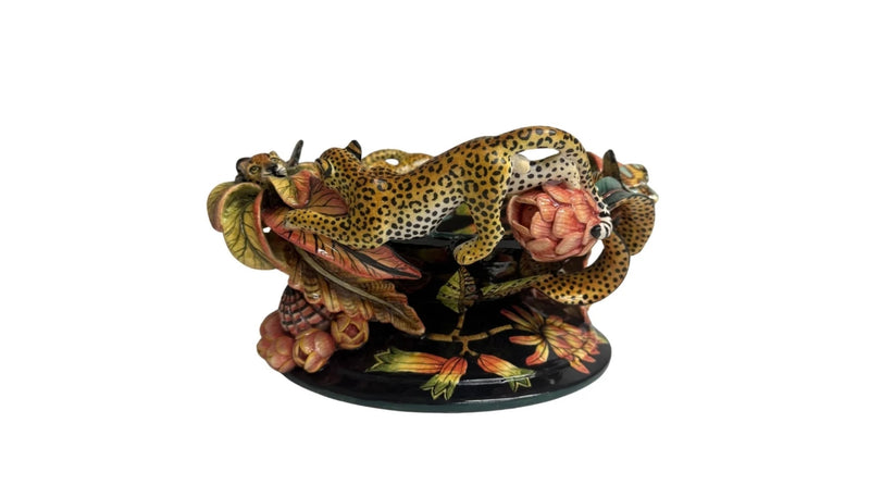 Ardmore Ceramic Art - Leopard and Butterfly Bowl
