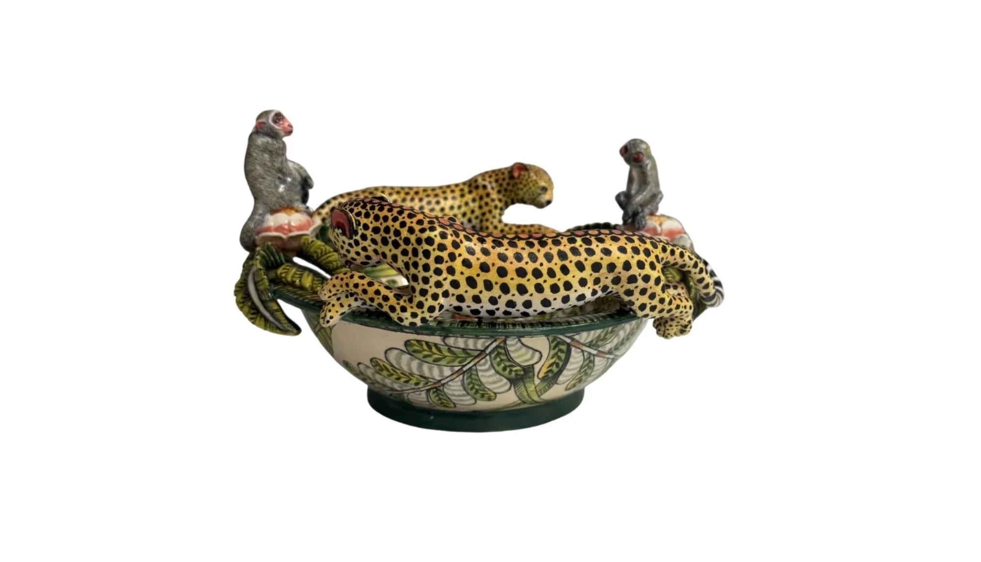 Ardmore Ceramic Art - Cheetah & Monkey Bowl