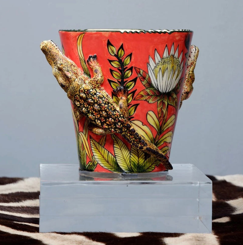 Ardmore Ceramic Art - Crocodile Planter