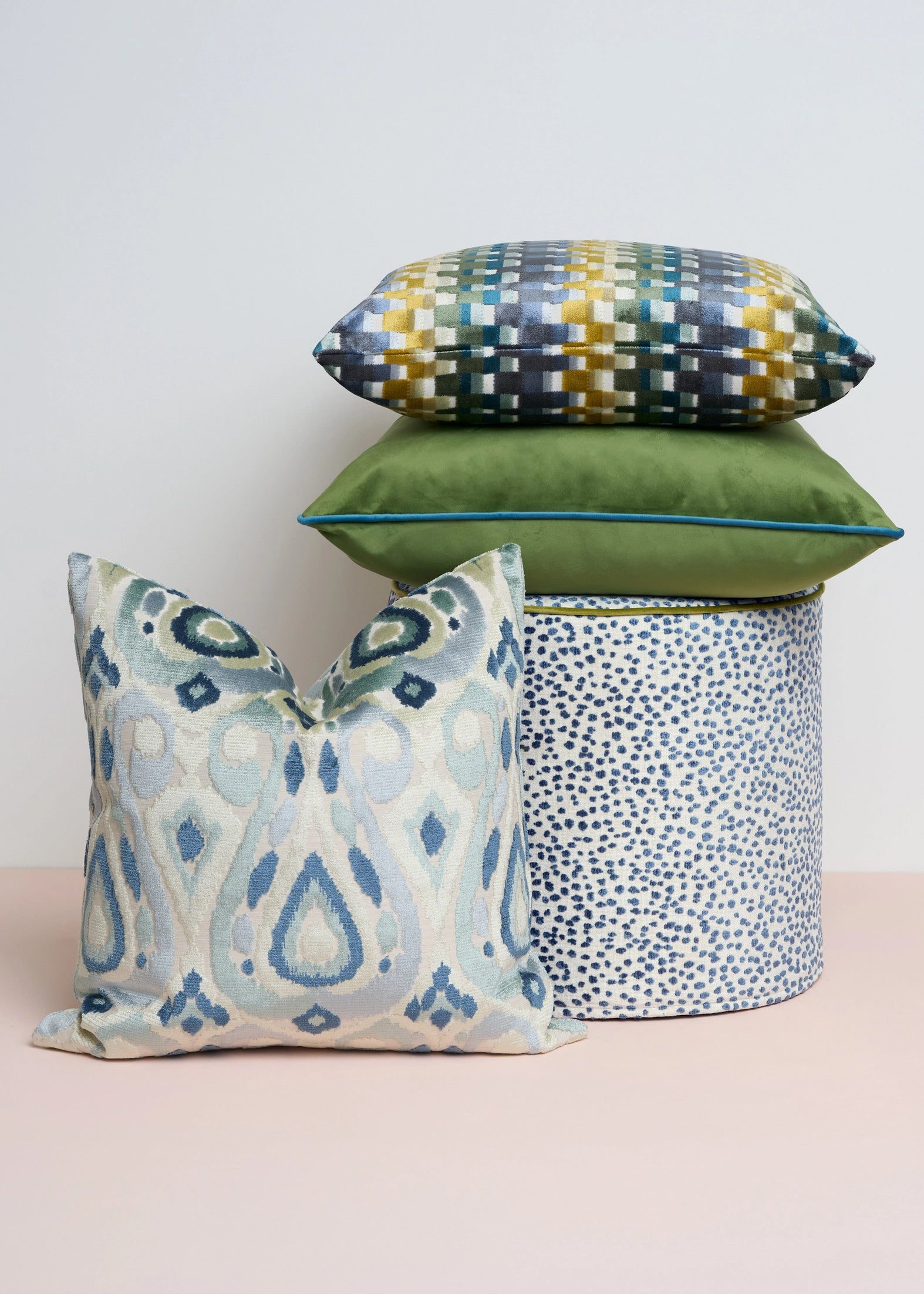 The Soft Focus Velvet Pillow Lime