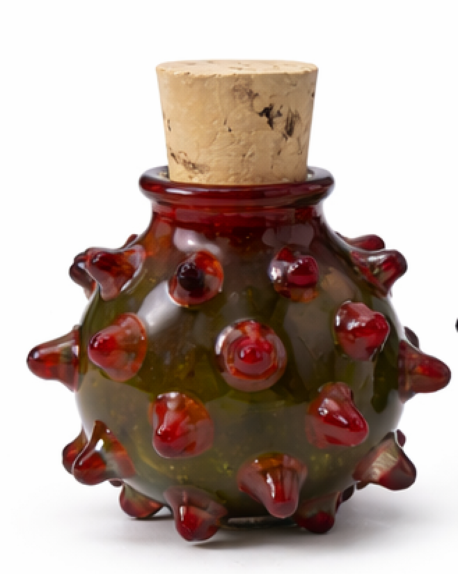 Dot Dot Bud Vase -Rockstar Warm Grey with Red Dots