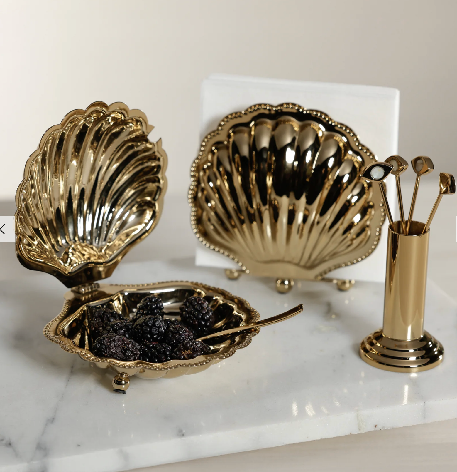 Cap Ferrat Fan Shell Lidded Bowl