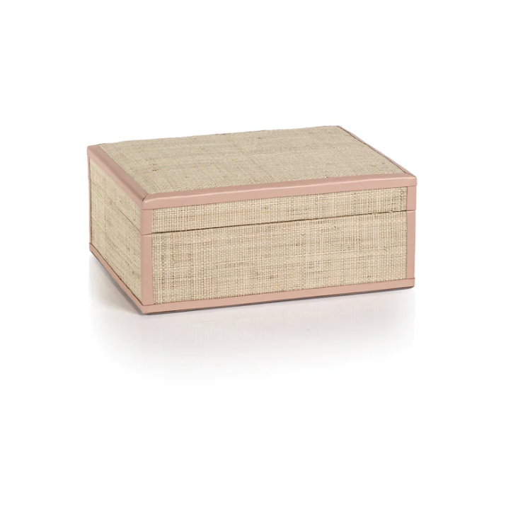 The Blush Grove Raffia Box Small