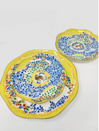 Yellow Garden Plates, Set Of Three